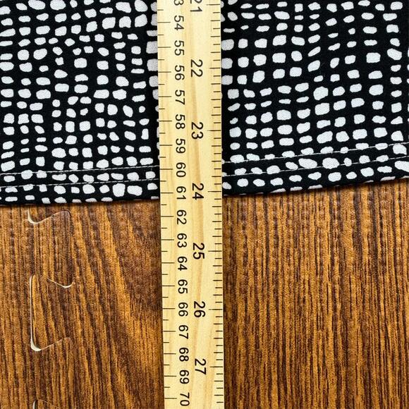 Melloday Womens L Black White Dot 1/4 Zip Top Stretch Blouse Tunic - Picture 7 of 8